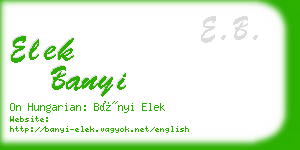 elek banyi business card